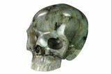 Realistic, Polished Labradorite Skull - Madagascar #151063-1